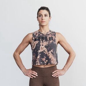 NoBull Tie Dye Muscle Tank in Tan/Black. Size xs